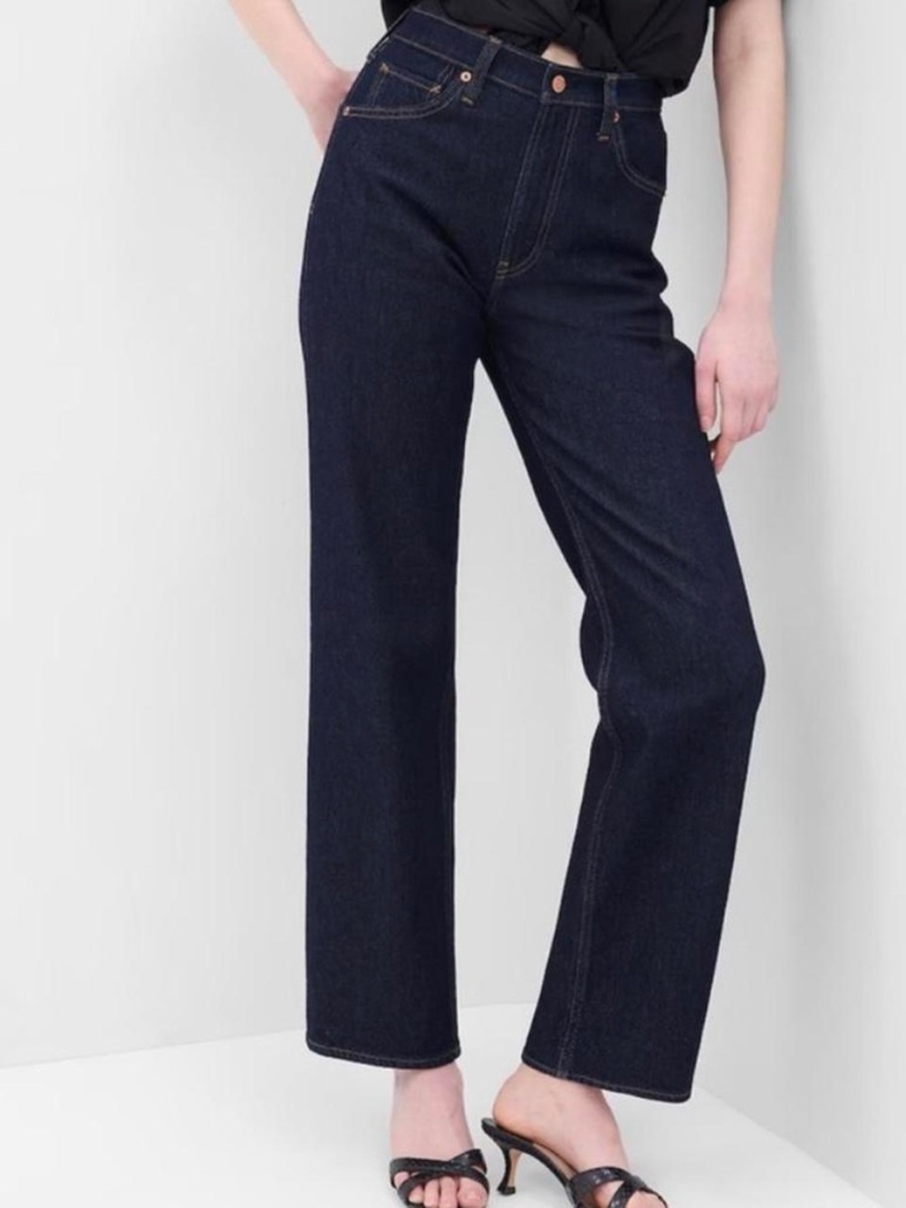 Gap 90s Loose High-Rise Straight Leg Jeans in Dark Indigo